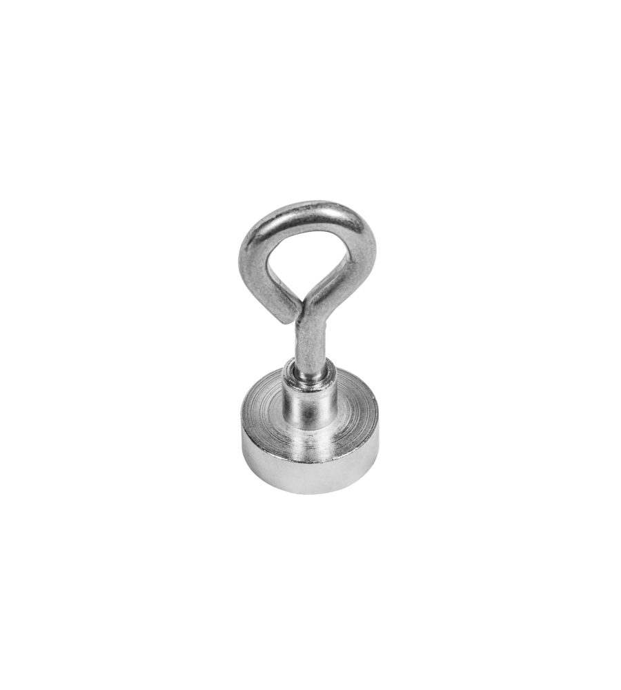 MAGNETE NEODIMIO TONDO Ø 20 + OCCHIOLO FORZA 11 KG
