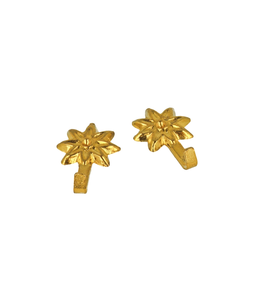 GANCI PER QUADRI MODELLO "FIORE" 23 X 46 MM. FINITURA OTTONE LUCIDO 5 PZ.