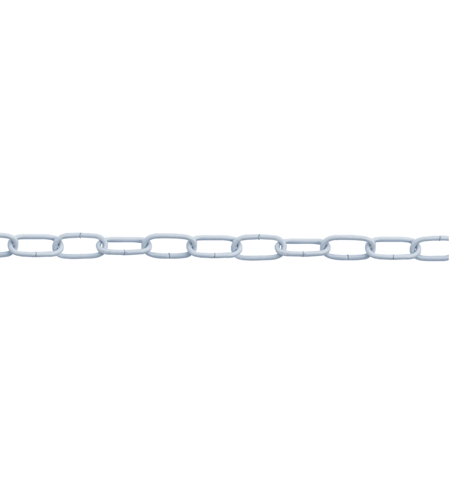 CATENA OVALE PRETAGLIATA Ø 2,5 MM. IN ACCIAIO BIANCO 2,5 MT.