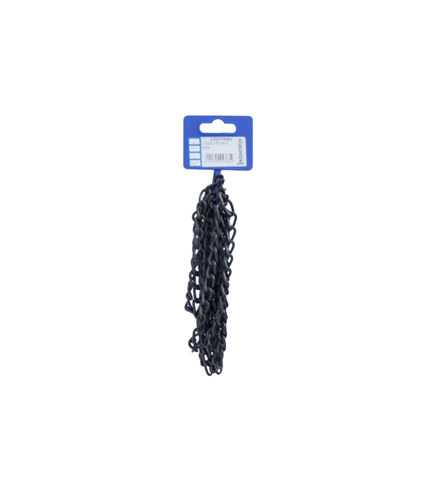 CATENA RITORTA PRETAGLIATA Ø 3 MM. IN ACCIAIO NERO 2,5 MT.