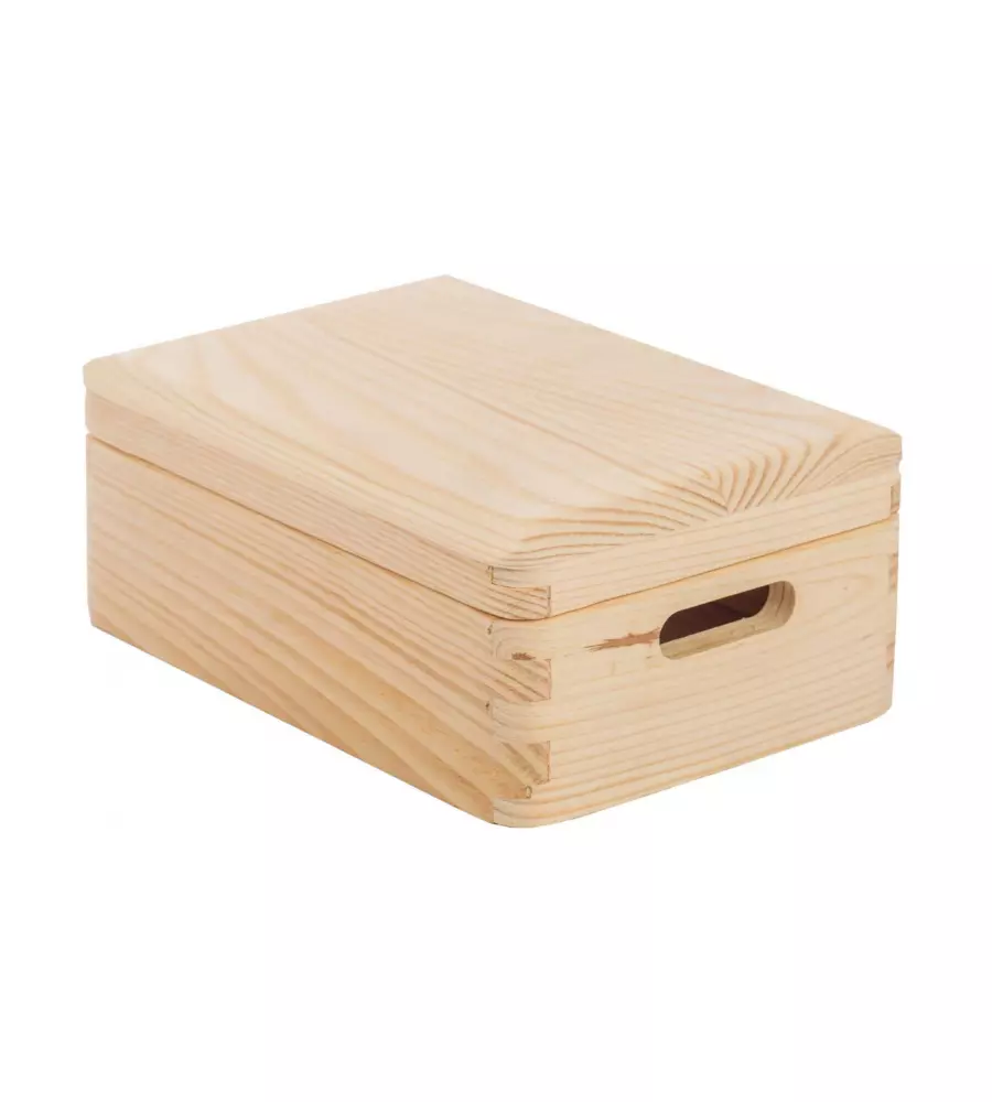 Cassettone pino con coperchio 20x15x9 cm