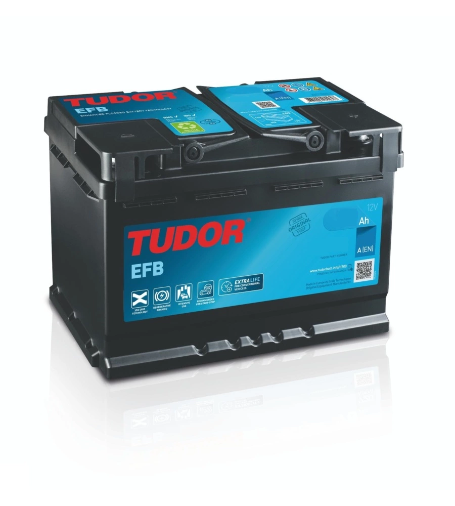 BATTERIA TUDOR TL700 START-STOP 12V EFB 70AH DX SPUNTO 760 - L278 x H190 x P175.