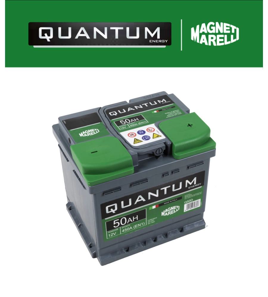 BATTERIA PER AUTO "QUANTUM" MAGNETI MARELLI 50AH, 450A