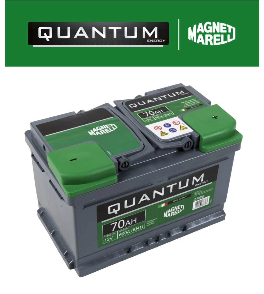BATTERIA PER AUTO "QUANTUM" MAGNETI MARELLI 70AH 600A