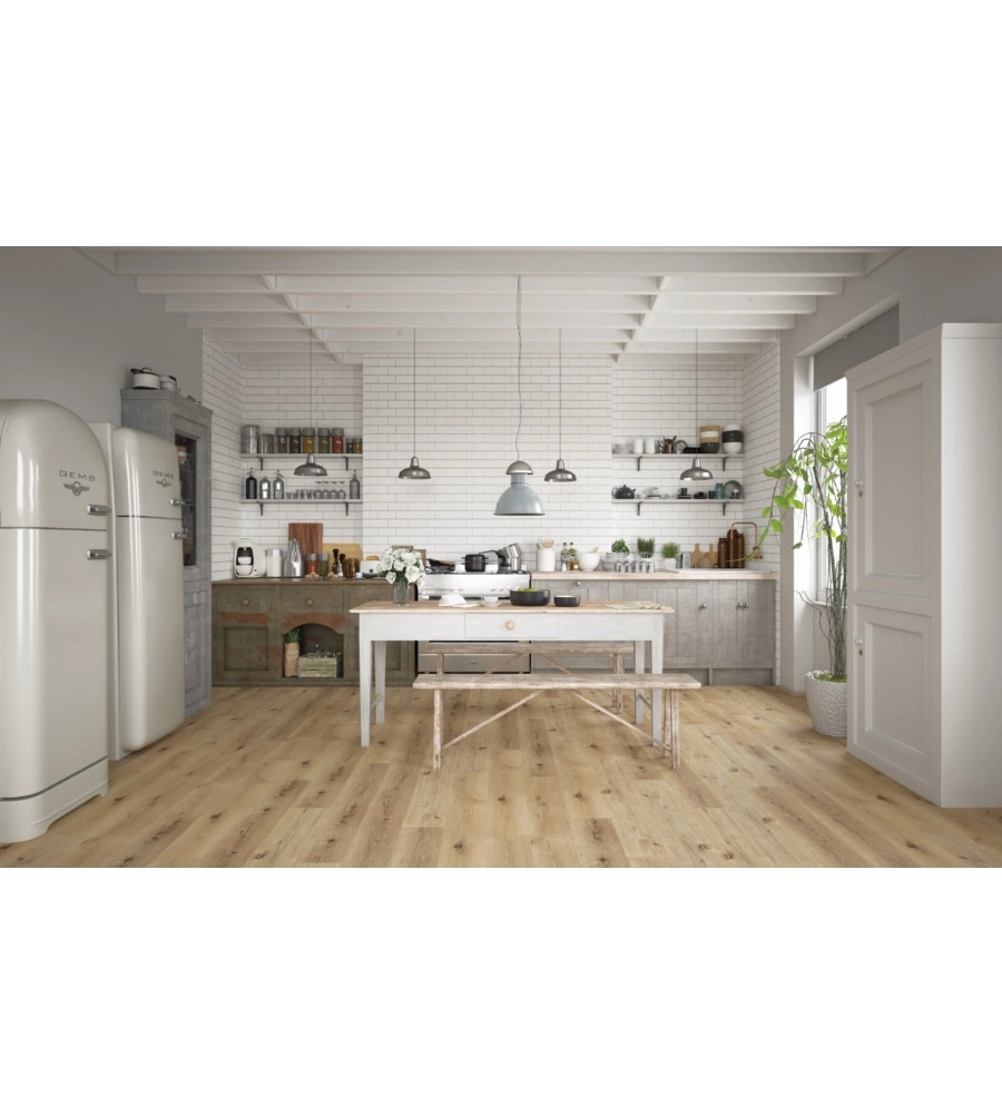 PAVIMENTO IN SPC LIGHT CON TAPPETINO, COLORE ROVERE ARAGON 2,184 M²