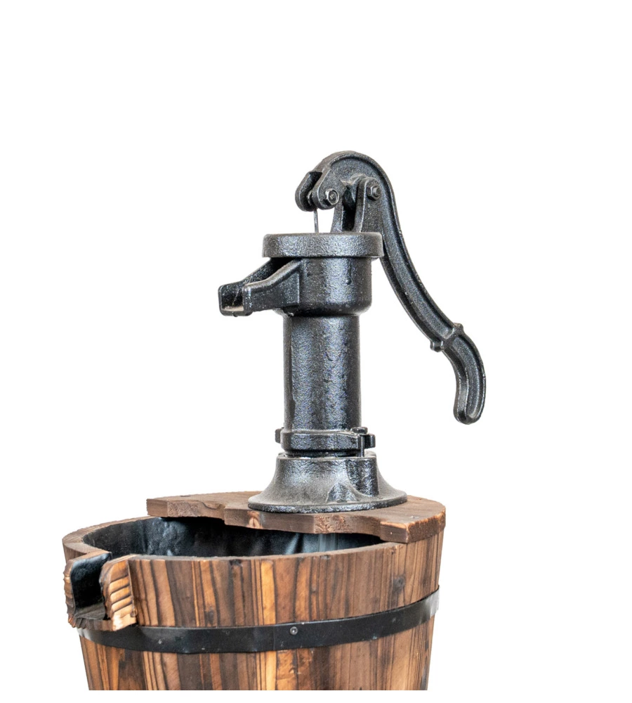 FONTANA DA ESTERNO IN LEGNO A TRE PIANI CON RICIRCOLO D'ACQUA Ø 56X103 CM