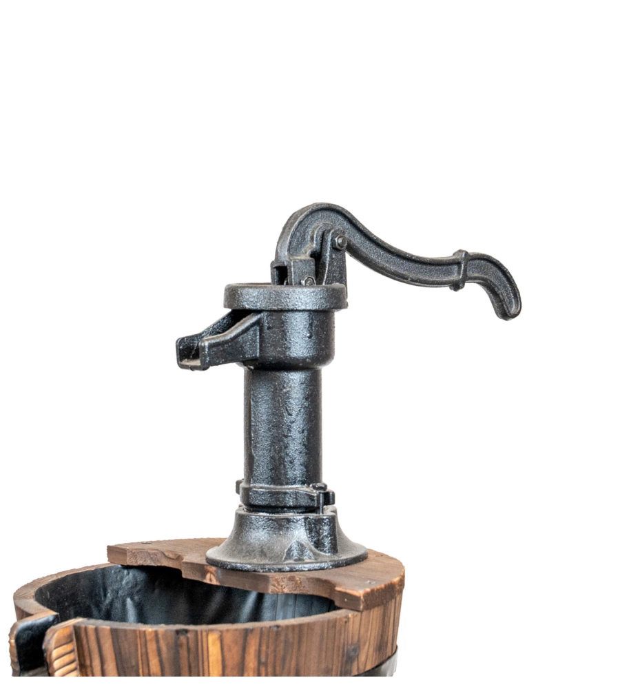 FONTANA DA ESTERNO IN LEGNO A TRE PIANI CON RICIRCOLO D'ACQUA Ø 56X103 CM