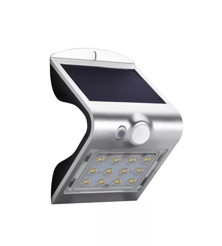 APPLIQUE ARCADIA 1.5 SILVER - APPLIQUE CON PANNELLO SOLARE - 1.5 W 220 L