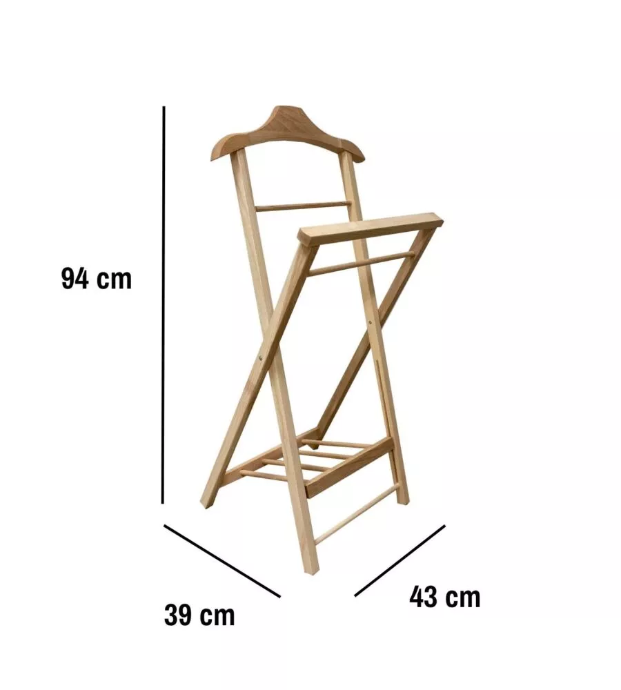 INDOSSATORE PIEGHEVOLE "HIEGO" IN LEGNO 43X39X94 CM