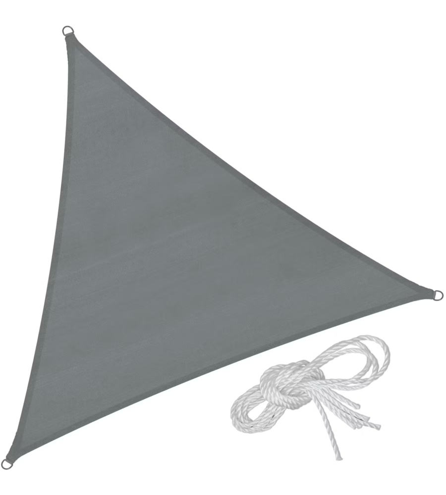 TELO PARASOLE TRIANGOLARE EUROGARDEN IN POLIESTERE GRIGIO 3X3X3 M