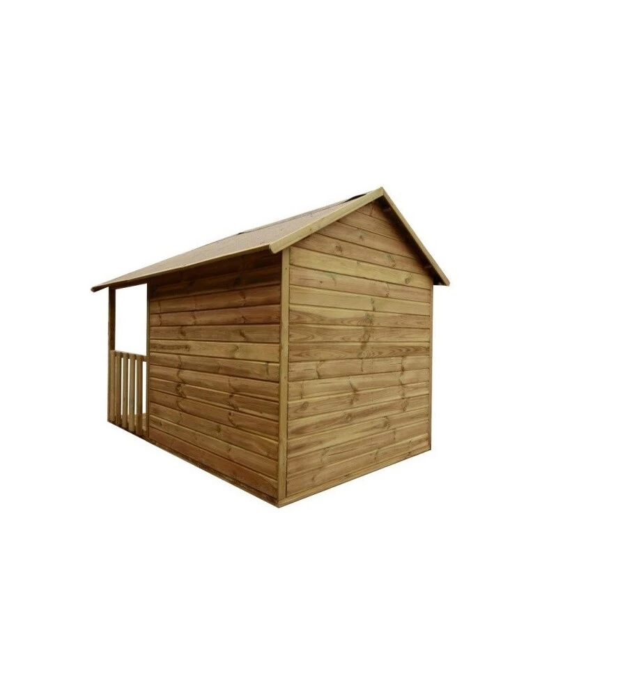 CASETTA DA GIARDINO PER BAMBINI IN LEGNO DOMUS "BLANKA" 139X237X165 CM