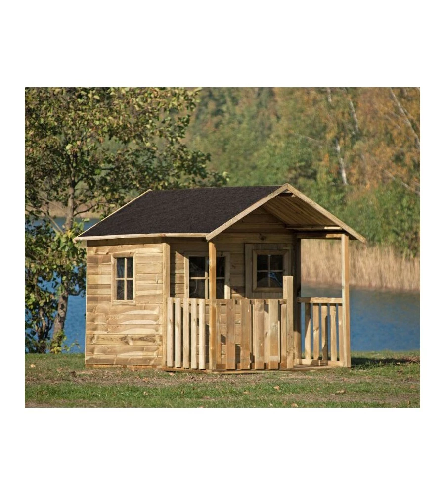 CASETTA DA GIARDINO PER BAMBINI IN LEGNO DOMUS "BLANKA" 139X237X165 CM