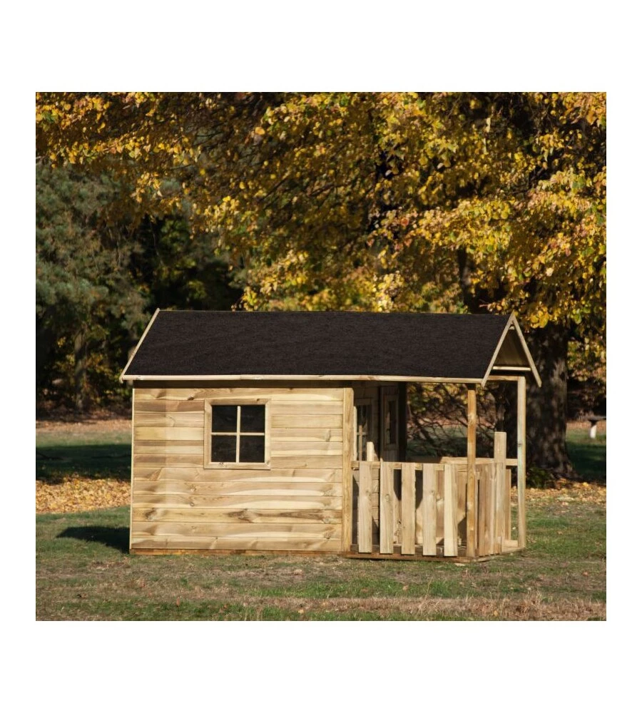 CASETTA DA GIARDINO PER BAMBINI IN LEGNO DOMUS "BLANKA" 139X237X165 CM