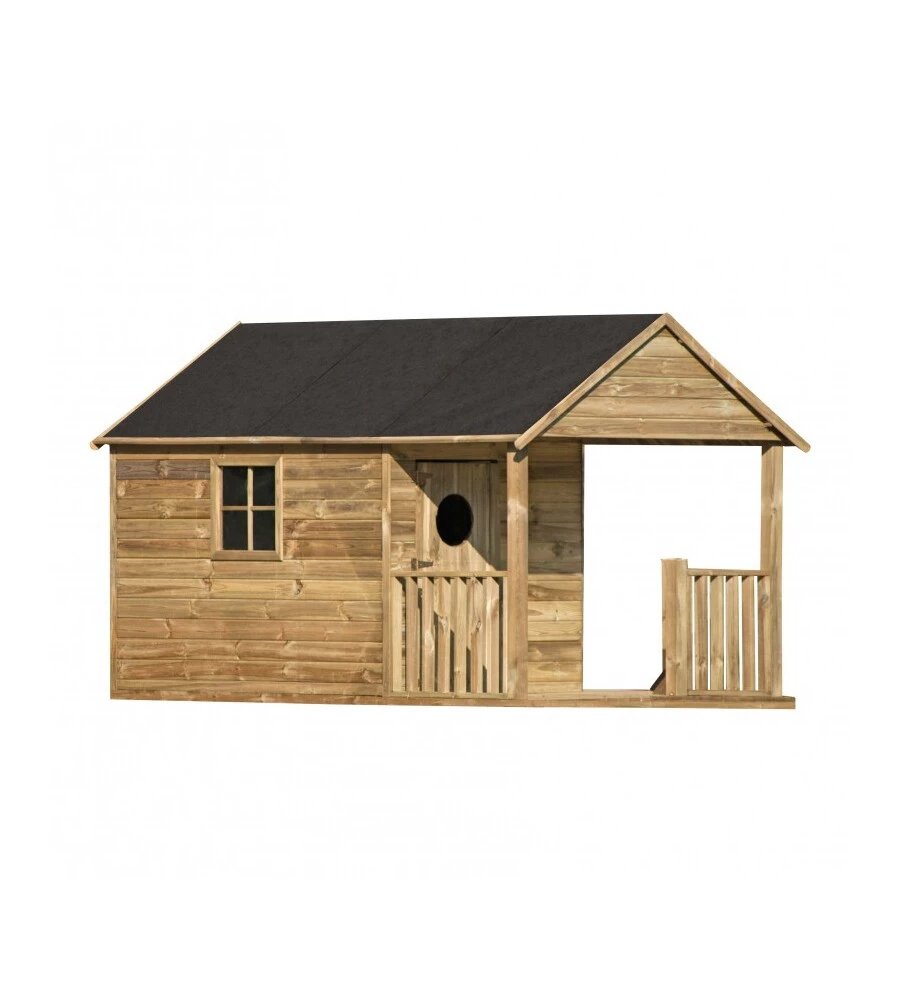 CASETTA DA GIARDINO PER BAMBINI IN LEGNO DOMUS "SZYMON" 170X270X170 CM