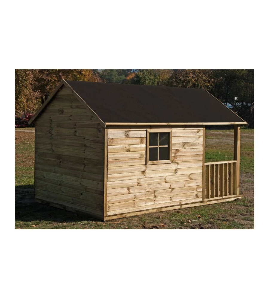 CASETTA DA GIARDINO PER BAMBINI IN LEGNO DOMUS "SZYMON" 170X270X170 CM