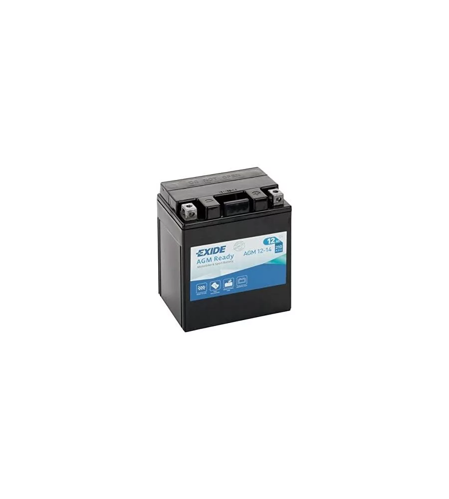 BATTERIA EXIDE AGM 12-14 12AH DX SPUNTO 210 - L135 x H165 x P90.