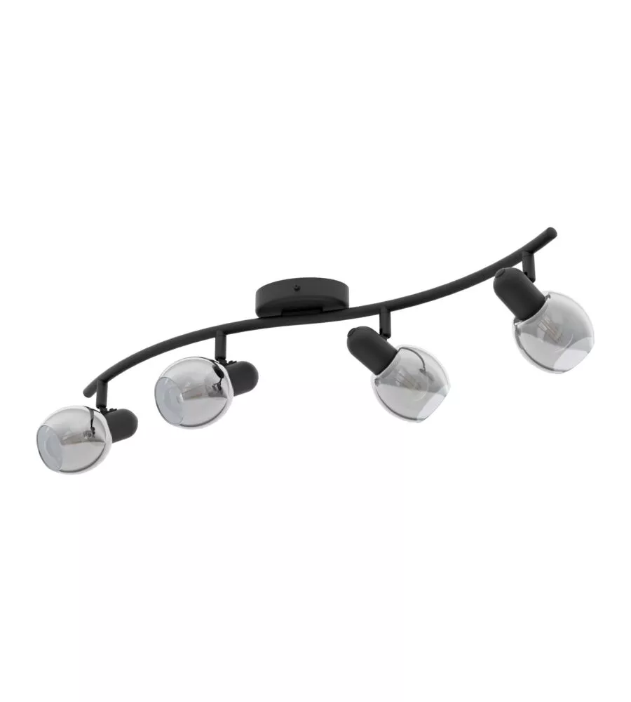 QUATTRO FARETTI "POLLICA" NERO, 4X28W