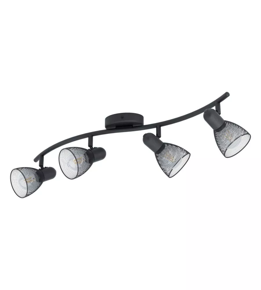 QUATTRO FARETTI "CAROVIGNO" NERO, 4X40W