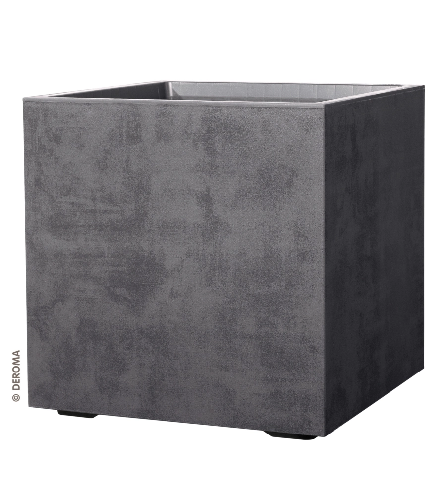 FIORIERA DA ESTERNO DEROMA "MILLENIUM" FORMA CUBICA IN RESINA COLORE ANTRACITE, 25X25X25 CM