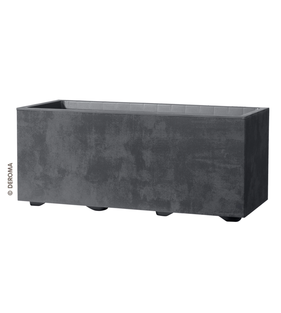 FIORIERA DA ESTERNO DEROMA "MILLENIUM" RETTANGOLARE IN RESINA COLORE ANTRACITE, 59X25X25 CM