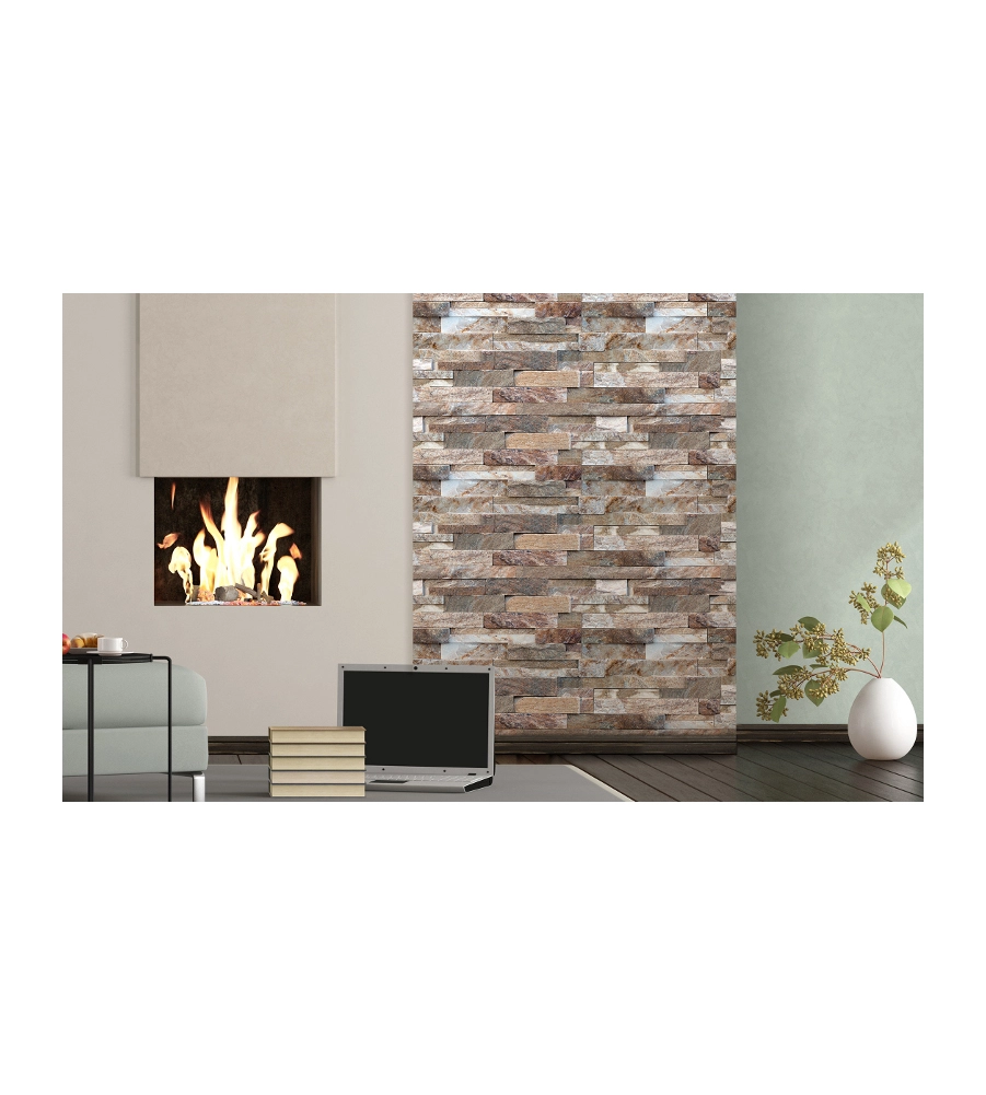 LASTRA DECORATIVA IN POLIPROPILENE CON STAMPA EFFETTO MURO "NATURAL STONE", 100X50 CM