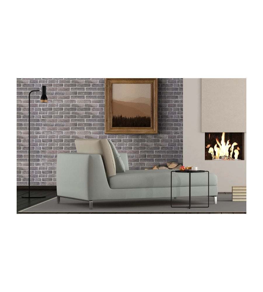 LASTRA DECORATIVA IN POLIPROPILENE CON STAMPA EFFETTO MURO "LONDON GREY", 100X50 CM