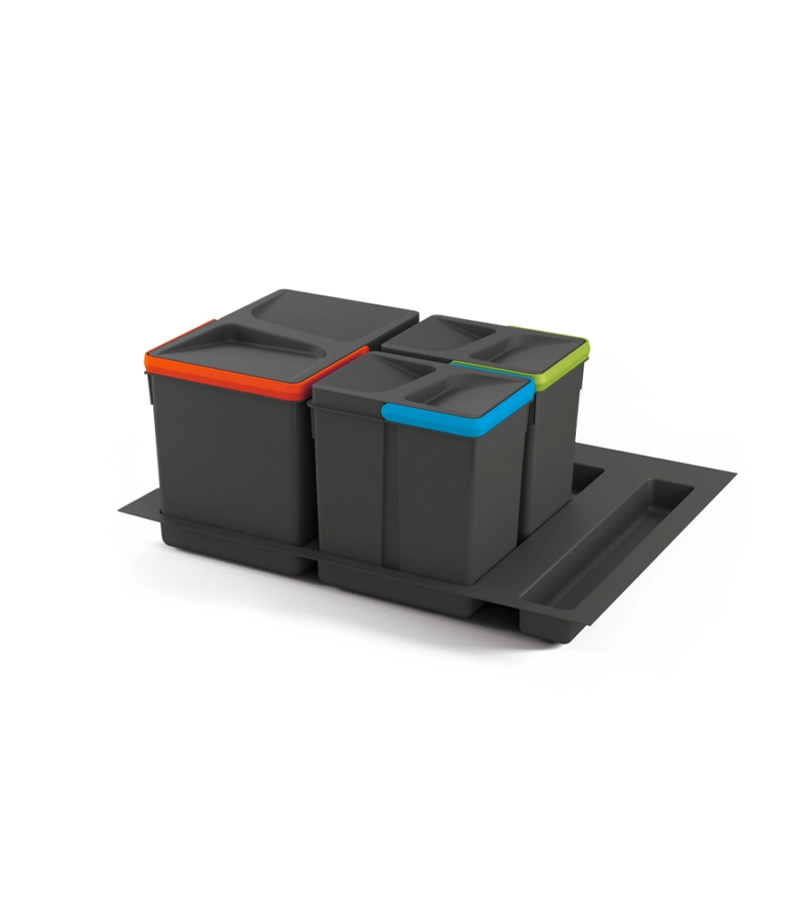 CONTENITORI PER RACCOLTA DIFFERENZIATA EMUCA "RECYCLE" PER MODULO 60 CM, 12LT+6LT+6LT