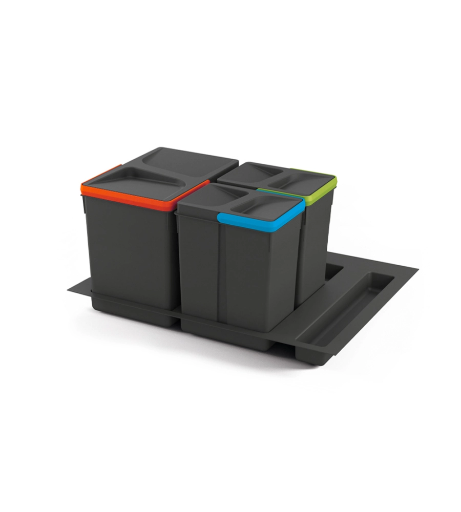 CONTENITORI PER RACCOLTA DIFFERENZIATA 12L+7L+7L MODULO 60 CM, EMUCA