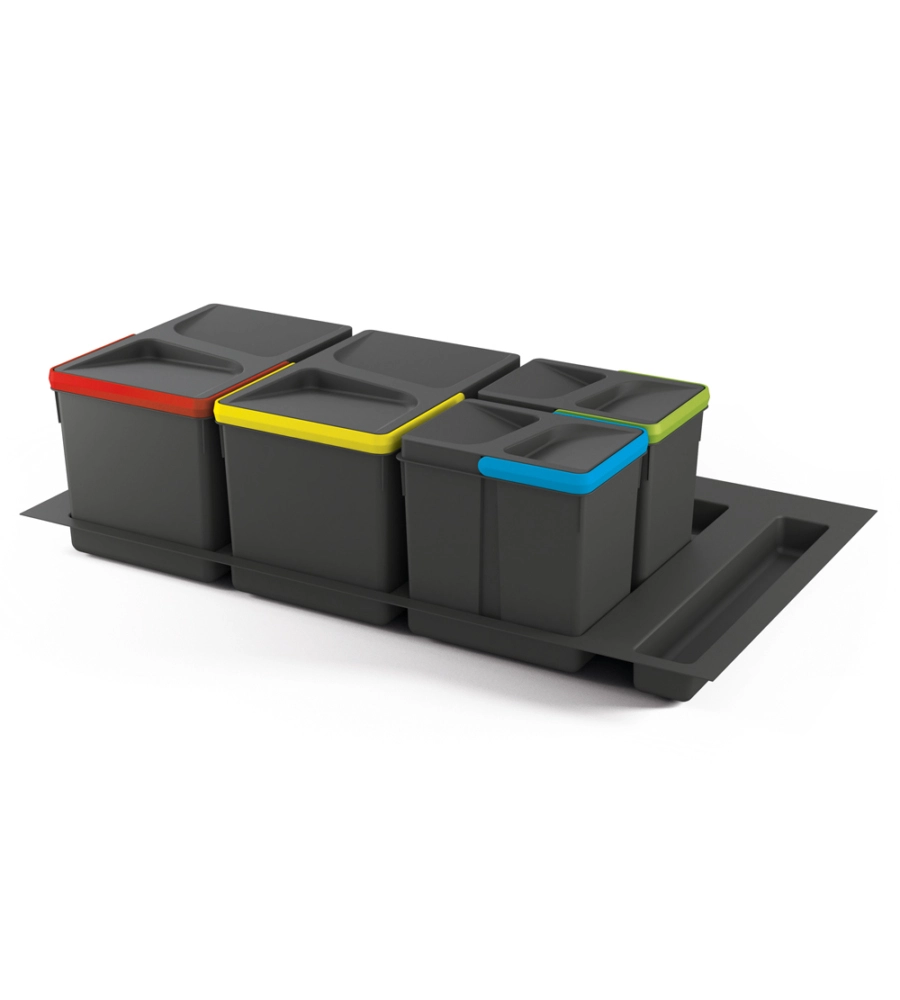 CONTENITORI PER RACCOLTA DIFFERENZIATA 12L+12L+6L+6L PER MODULO 90 CM, EMUCA