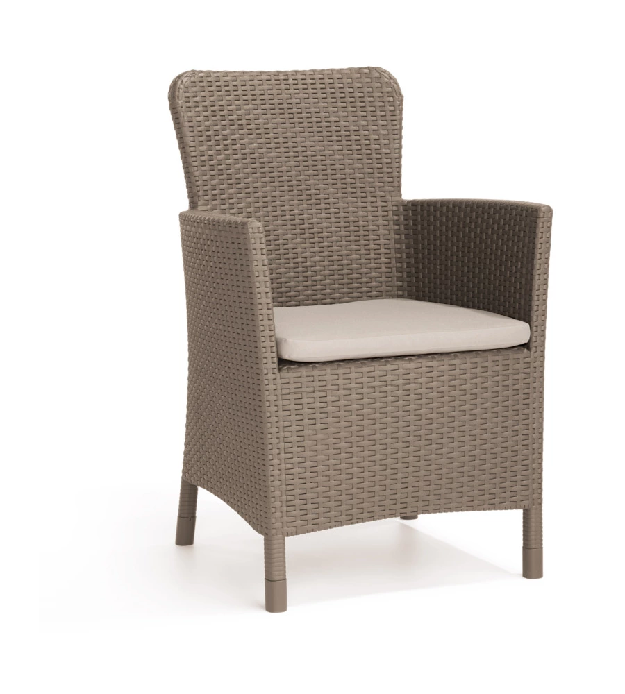 SET DA GIARDINO "SALVADOR BALCONY" CON 2 POLTRONE E TAVOLO, COLORE CAPPUCCINO - KETER