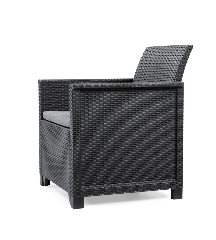 SET DA GIARDINO KETER "EMMA BALCONY" CON 2 POLTRONE E TAVOLO, COLORE GRAFITE - KETER