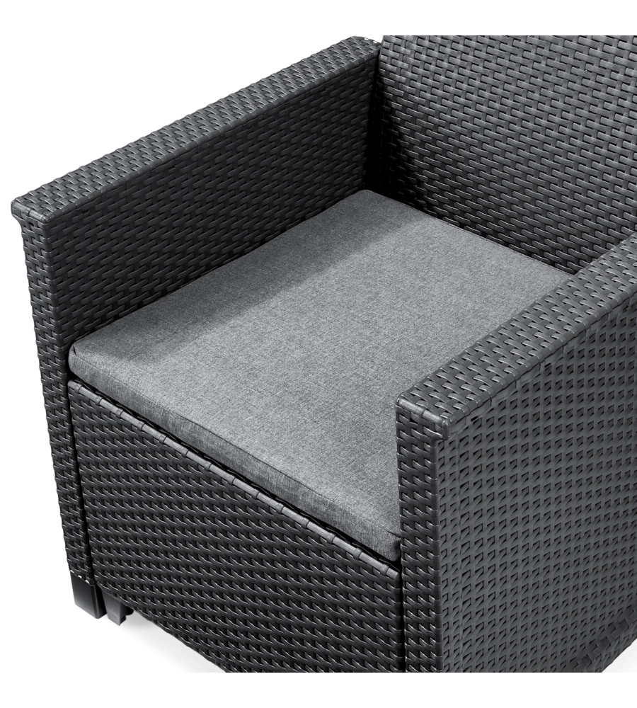 SET DA GIARDINO KETER "EMMA BALCONY" CON 2 POLTRONE E TAVOLO, COLORE GRAFITE - KETER