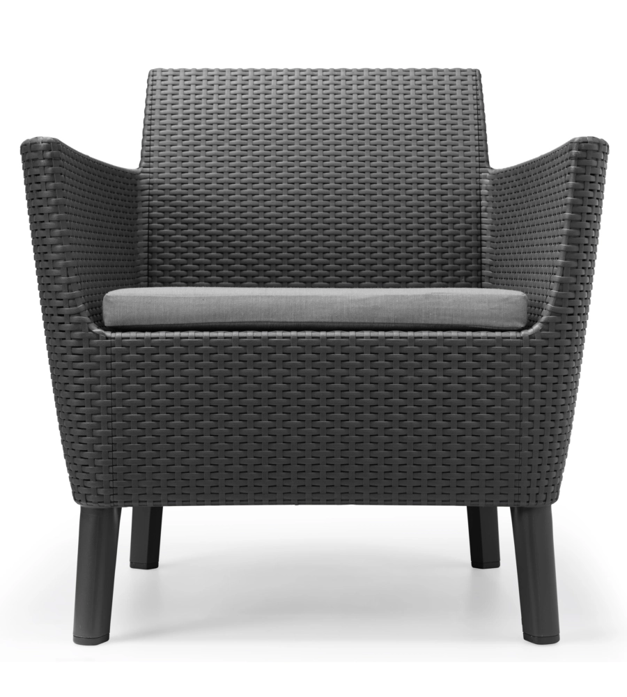 SET DA GIARDINO KETER "SALEMO BALCONY" CON 2 POLTRONE E TAVOLO 39X39  CM, COLORE GRAFITE - KETER