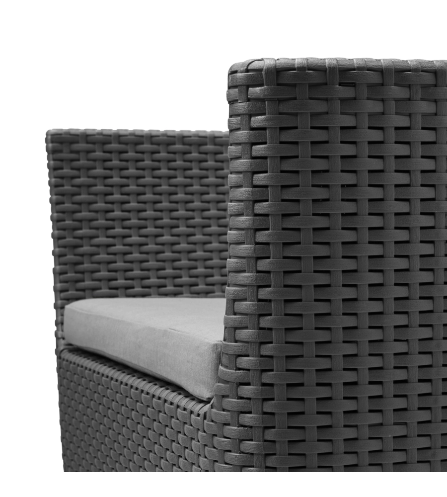 SET DA GIARDINO KETER "SALEMO BALCONY" CON 2 POLTRONE E TAVOLO 39X39  CM, COLORE GRAFITE - KETER