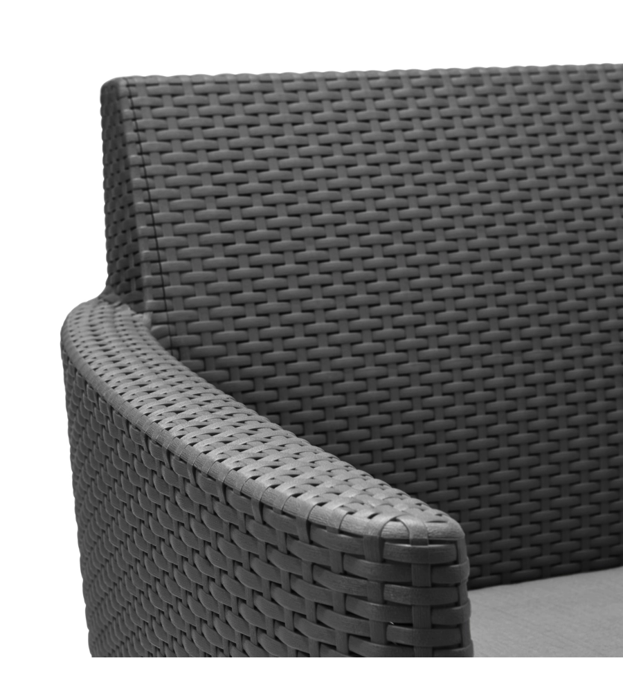 SET DA GIARDINO KETER "SALEMO BALCONY" CON 2 POLTRONE E TAVOLO 39X39  CM, COLORE GRAFITE - KETER