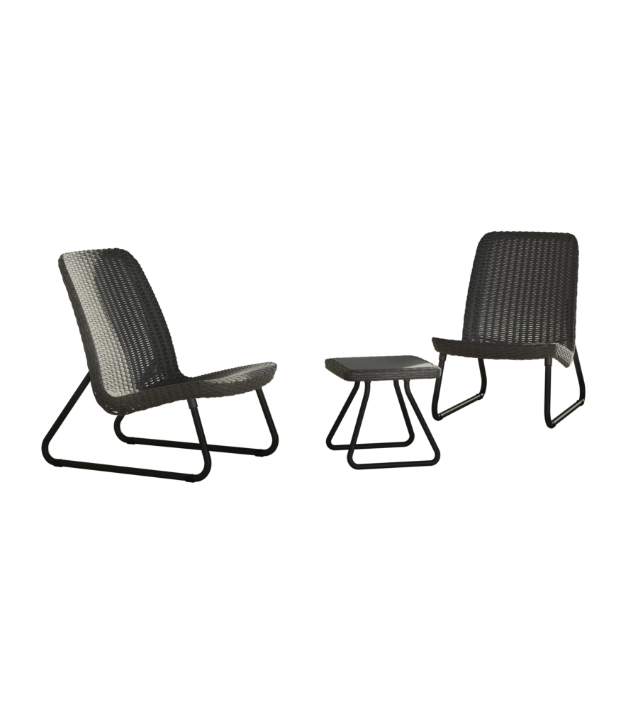 SET DA GIARDINO "RIO BALCONY" CON 2 POLTRONE E TAVOLO, COLORE GRAFITE - KETER