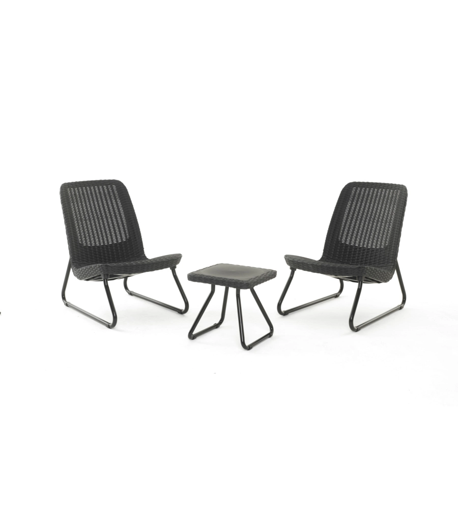 SET DA GIARDINO "RIO BALCONY" CON 2 POLTRONE E TAVOLO, COLORE GRAFITE - KETER