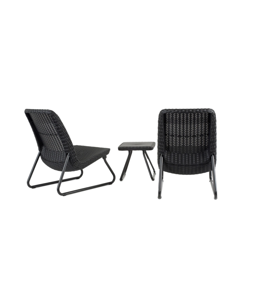 SET DA GIARDINO "RIO BALCONY" CON 2 POLTRONE E TAVOLO, COLORE GRAFITE - KETER