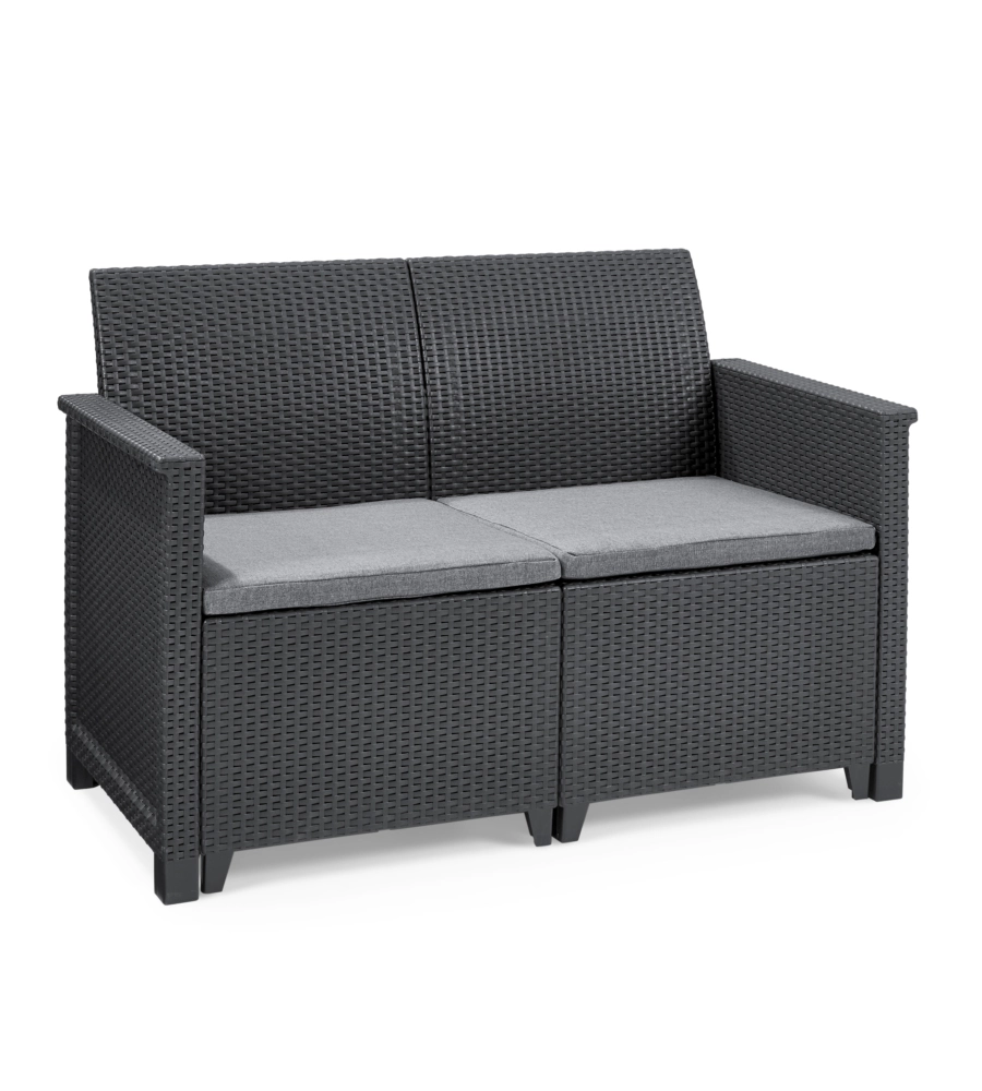 SET DA GIARDINO KETER "EMMA LOUNGE" CON DIVANO 2 POSTI, COLORE GRAFITE - KETER