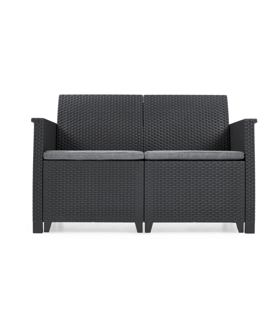 SET DA GIARDINO KETER "EMMA LOUNGE" CON DIVANO 2 POSTI, COLORE GRAFITE - KETER