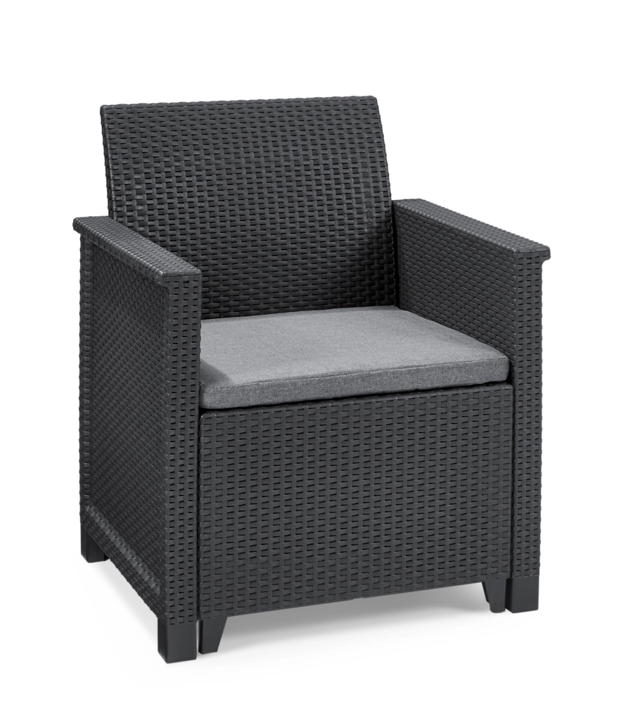 SET DA GIARDINO KETER "EMMA LOUNGE" CON DIVANO 2 POSTI, COLORE GRAFITE - KETER