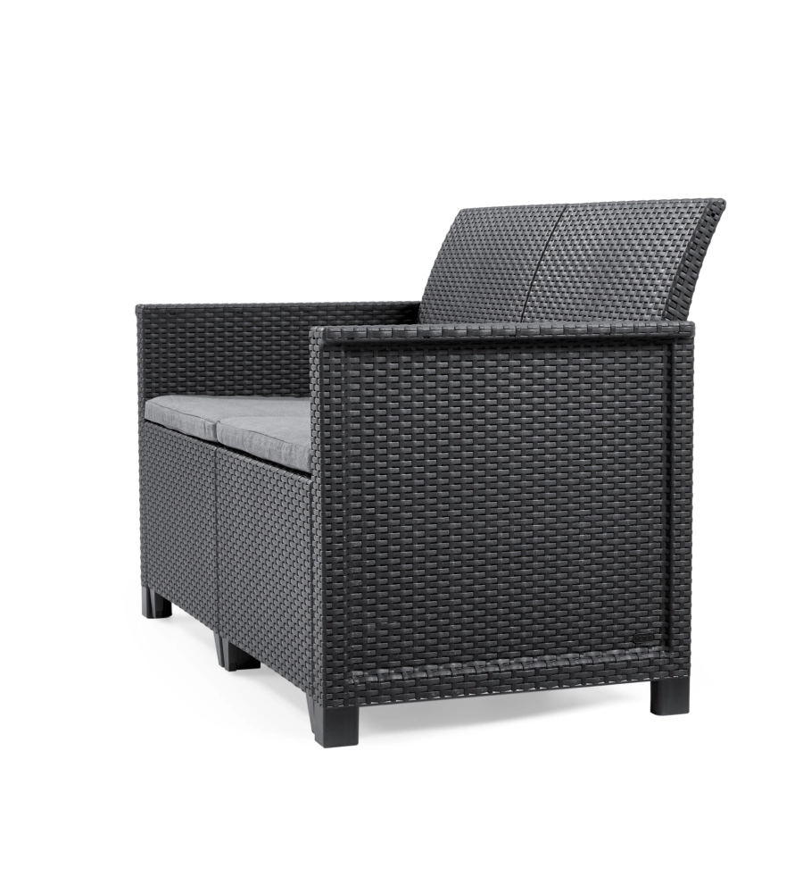 SET DA GIARDINO KETER "EMMA LOUNGE" CON DIVANO 2 POSTI, COLORE GRAFITE - KETER