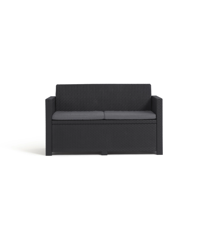 SET DA GIARDINO "ALABAMA LOUNGE" CON DIVANO 2 POSTI, COLORE GRAFITE - KETER