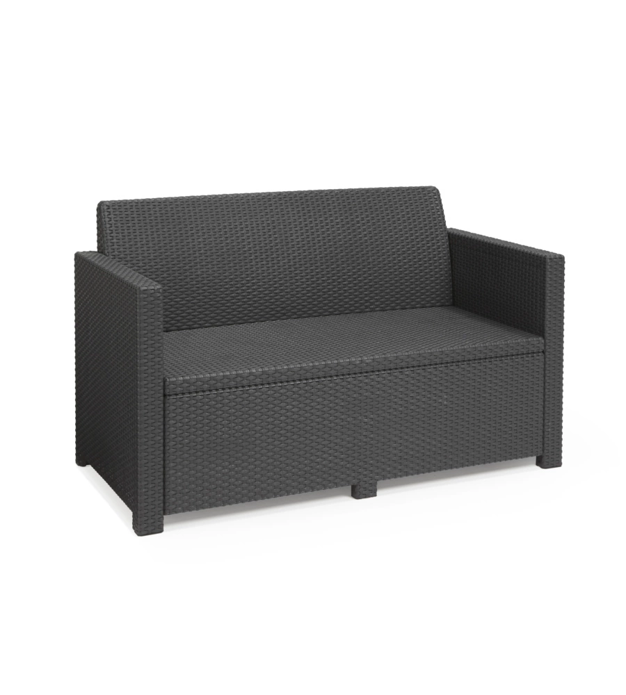 SET DA GIARDINO "ALABAMA LOUNGE" CON DIVANO 2 POSTI, COLORE GRAFITE - KETER