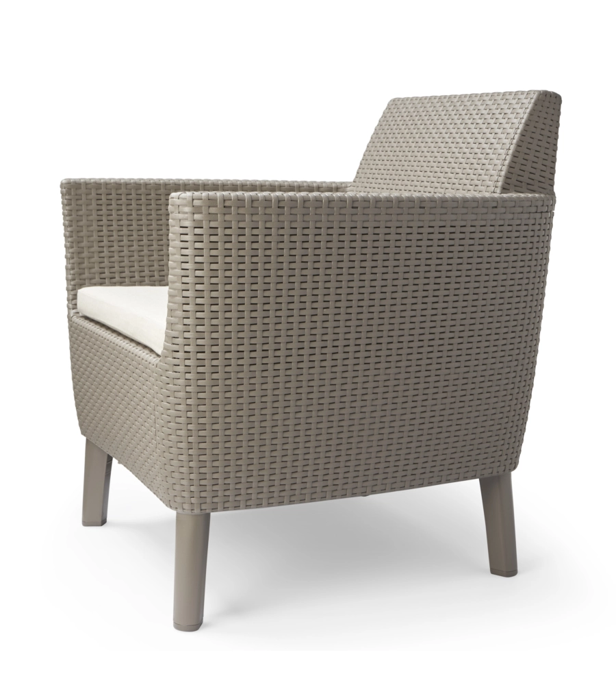 SET DA GIARDINO "SALEMO LOUNGE" CON 2 POLTRONE, DIVANO A 2 POSTI E TAVOLINO, COLORE CAPPUCCINO - KETER
