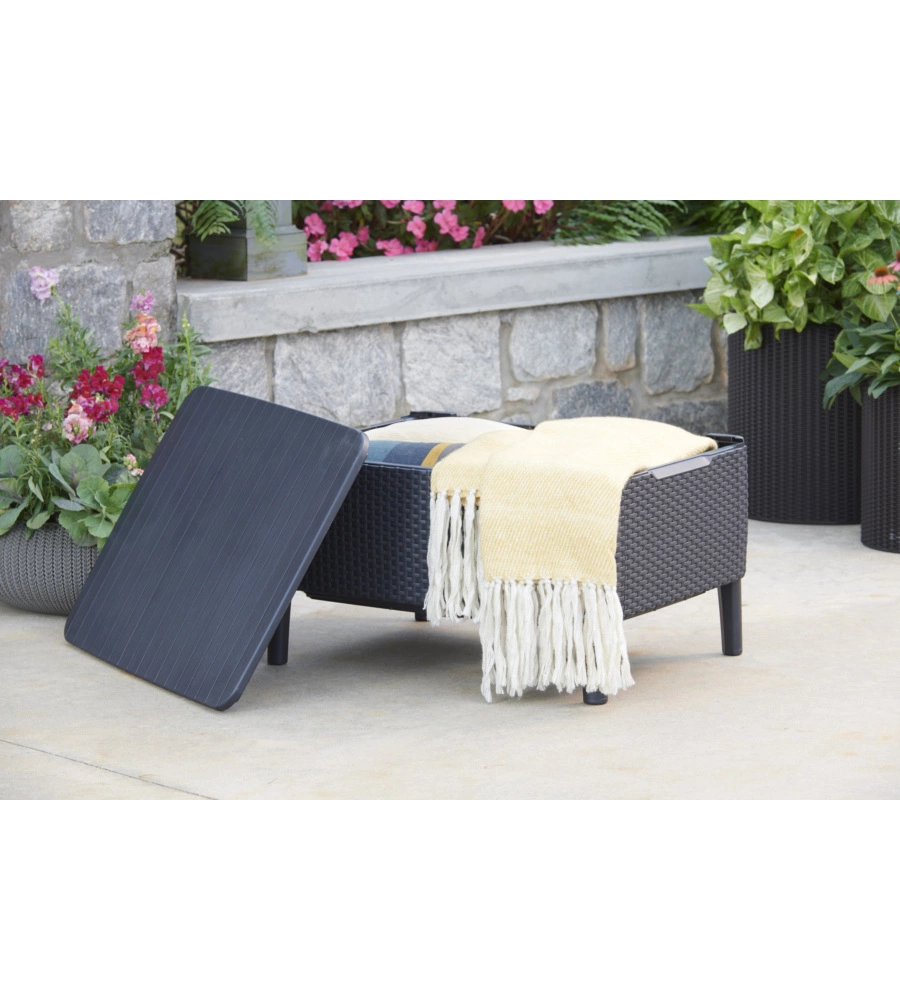 SET DA GIARDINO "SALEMO LOUNGE" CON 2 POLTRONE, DIVANO 3 POSTI E TAVOLINO, COLORE GRAFITE - KETER.