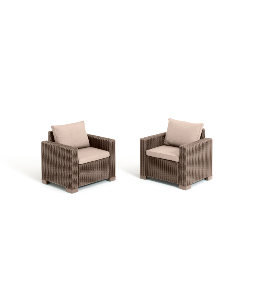 SET DA GIARDINO KETER "CALIFORNIA LOUNGE" IN POLIPROPILENE CAPPUCCINO 5 SEDUTE E TAVOLINO