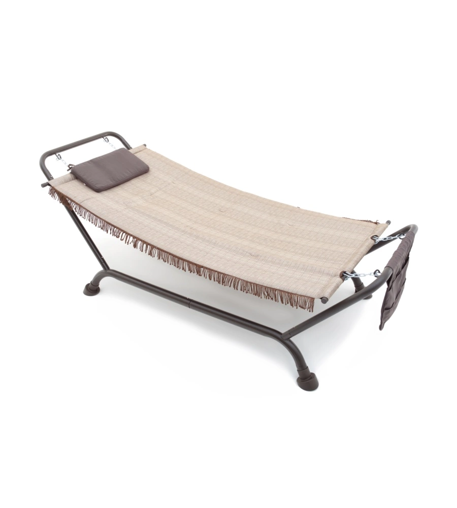 AMACA PRENDISOLE "BALI" COLORE BEIGE CON STRUTTURA IN METALLO
