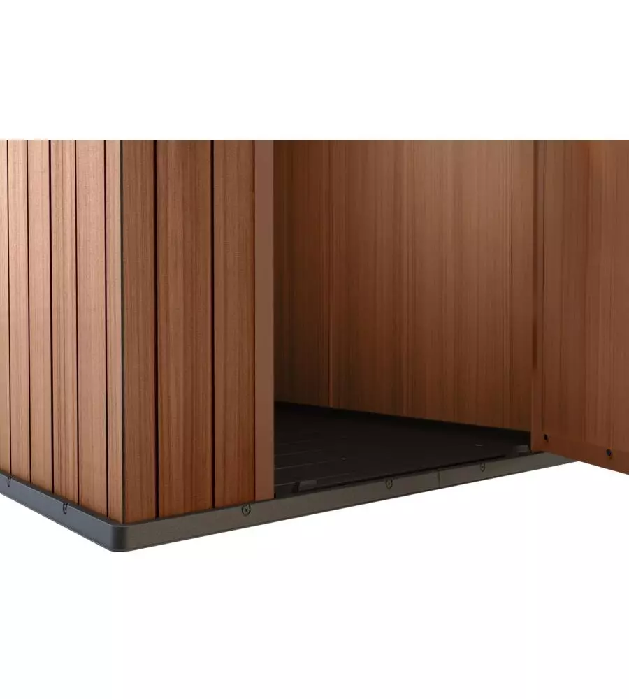 CASETTA DA GIARDINO KETER "DARWIN 4x6" IN EVOTECH+ COLORE MARRONE CON PORTA BATTENTE SINGOLA 125,8X184,5X205,1 CM