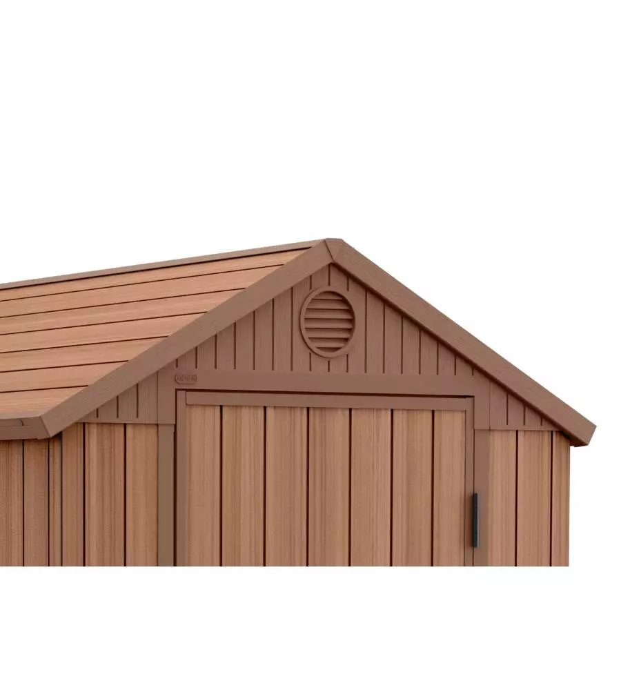 CASETTA DA GIARDINO KETER "DARWIN 4x6" IN EVOTECH+ COLORE MARRONE CON PORTA BATTENTE SINGOLA 125,8X184,5X205,1 CM